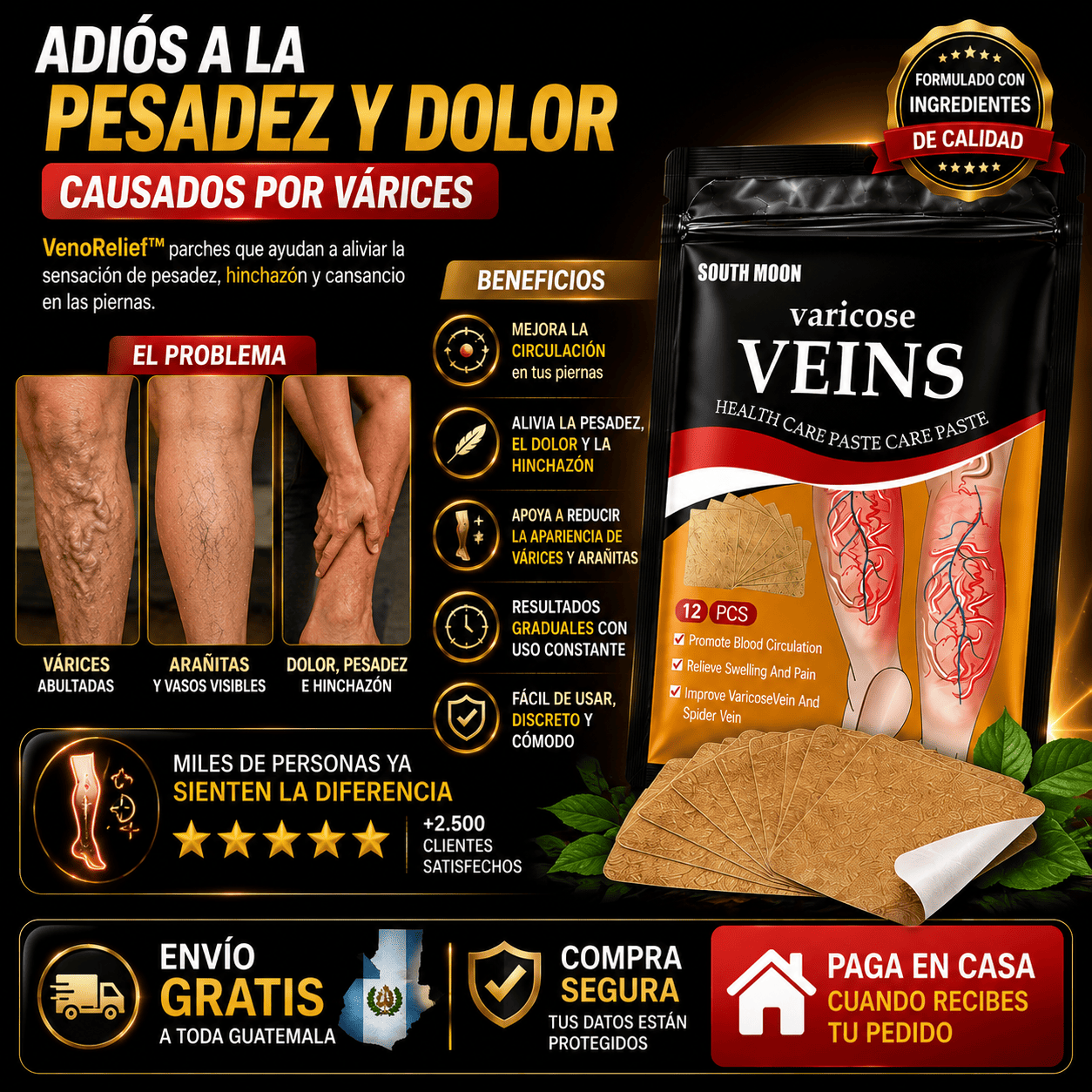 VenoRelief™ | Alivio para Piernas Pesadas y Cansadas Desde los Primeros Minutos de Uso