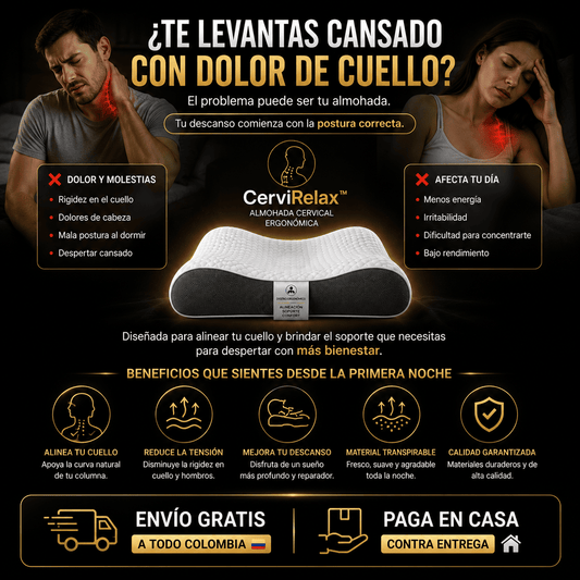 CerviRelax™ - Almohada Cervical Ergonómica